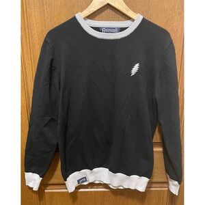 Grateful Dead x Section 119 Black White Lightning Bolt Knit Sweater Mens Medium